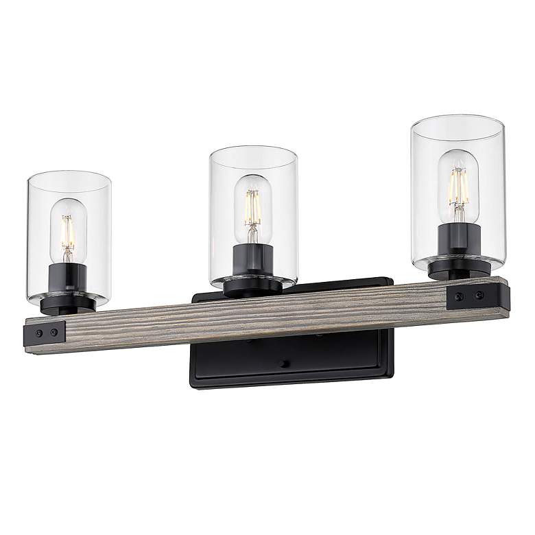 Image 2 Lowell 23 1/4" Wide Matte Black 3-Light Vanity Bath Light more views