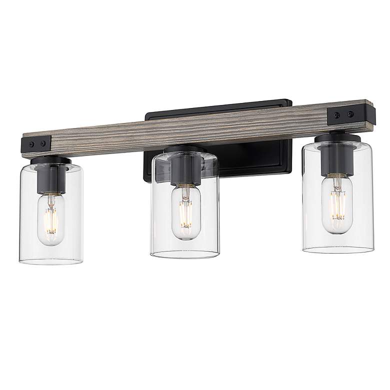 Image 3 Lowell 23 1/4" Wide Matte Black 3-Light Vanity Bath Light more views
