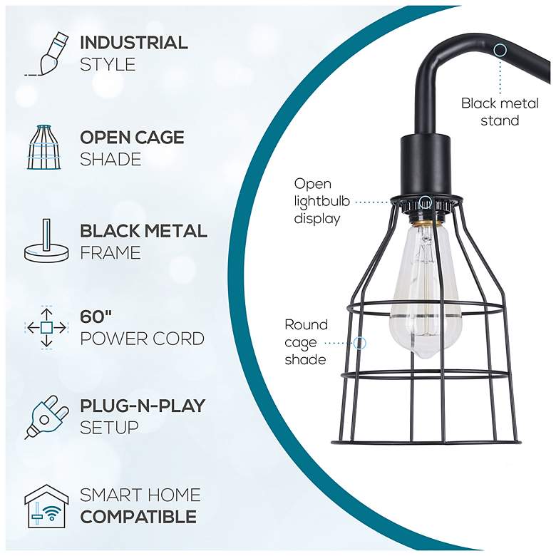 Image 5 Lowell 60" High Black Floor Lamp more views