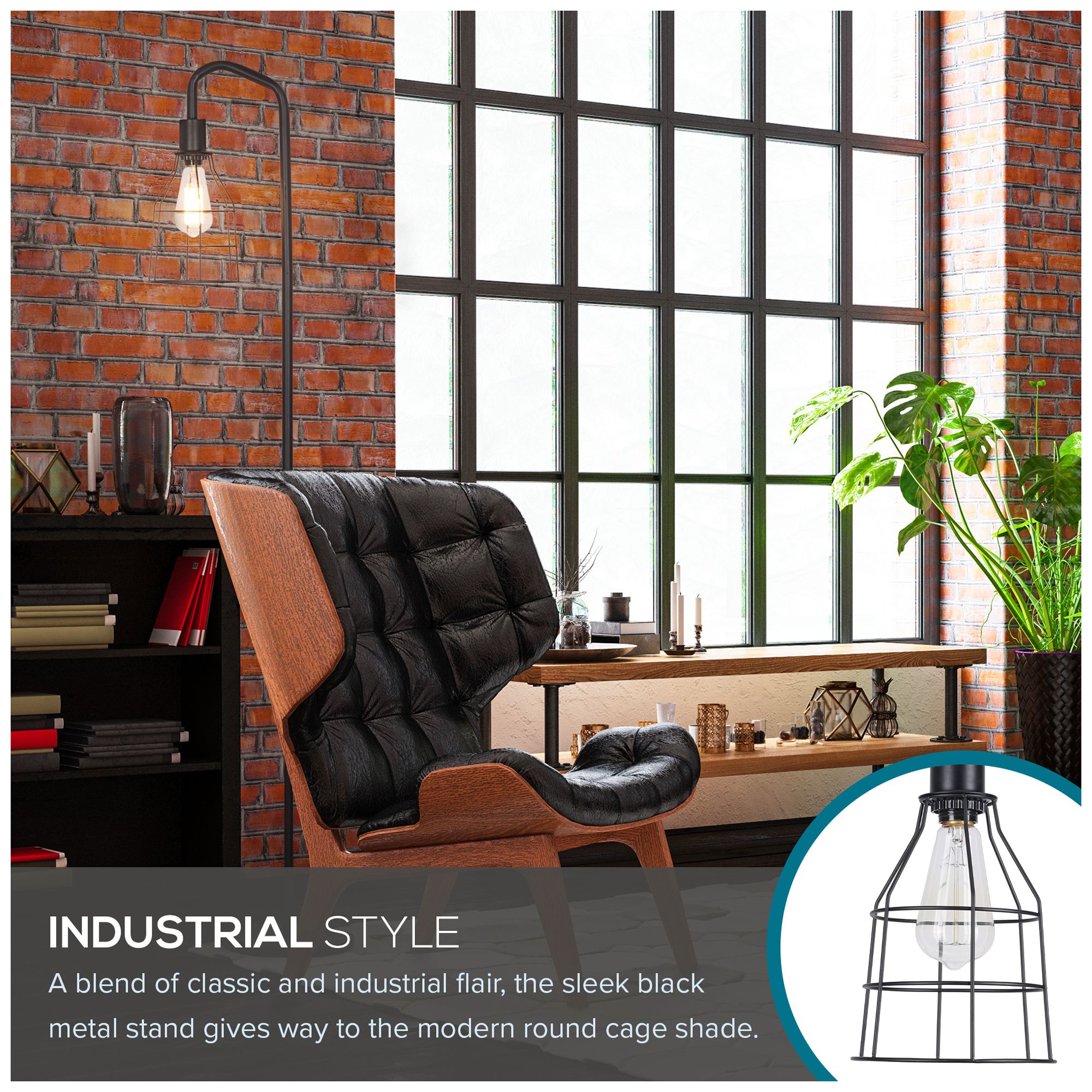 Image 6 Lowell 60" High Black Floor Lamp more views