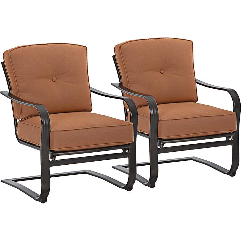Image 1 Lowell Bay Bronze Outdoor Accent Chair Set of 2
