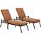 Lowell Bay Bronze Outdoor Chaise Set of 2