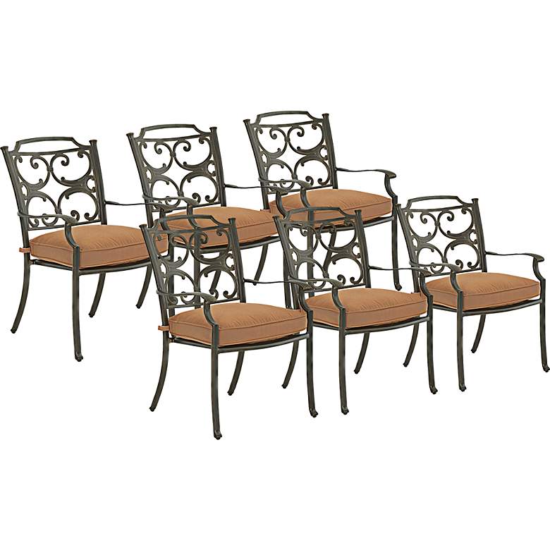 Image 1 Lowell Bay Bronze Outdoor Dining Chair Set of 6