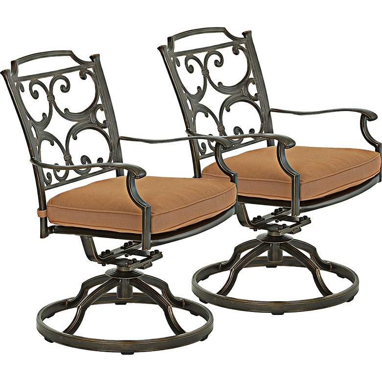 Image 1 Lowell Bay Bronze Outdoor Rocking Chair Set of 2