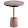 Lowell Side Table Brown Cement Side Table With Gold Metal & Weighted Ba