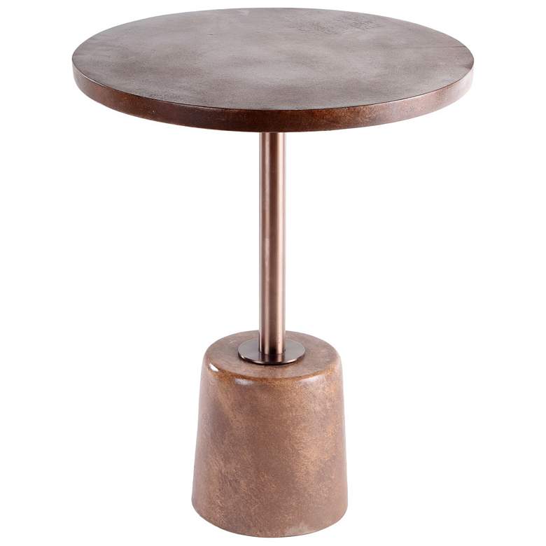 Image 1 Lowell Side Table Brown Cement Side Table With Gold Metal & Weighted Ba