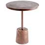 Lowell Side Table Brown Cement Side Table With Gold Metal &#38; Weighted Ba