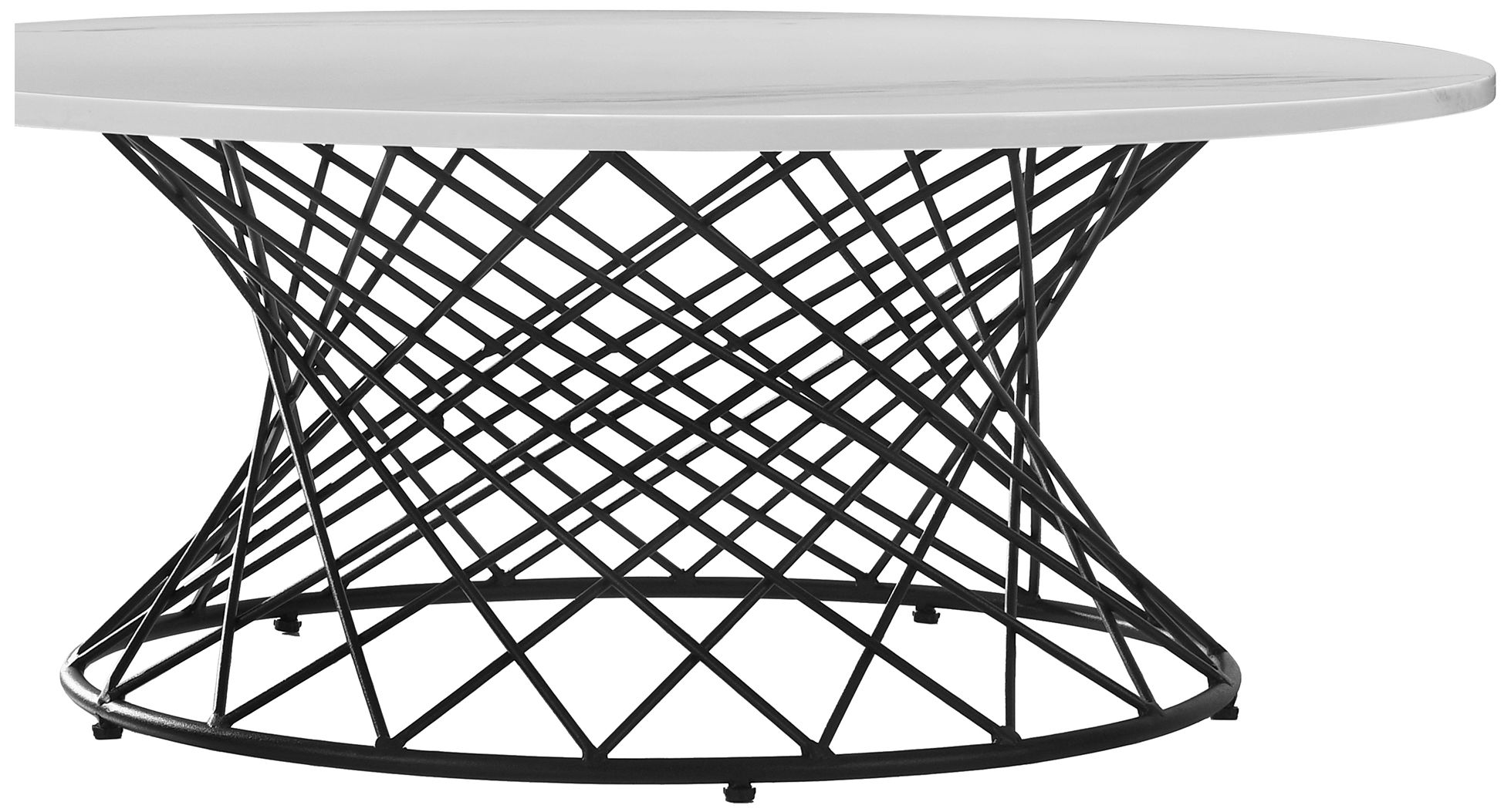 Image 3 Loxley Coffee Table in White Marble and Black Metal more views