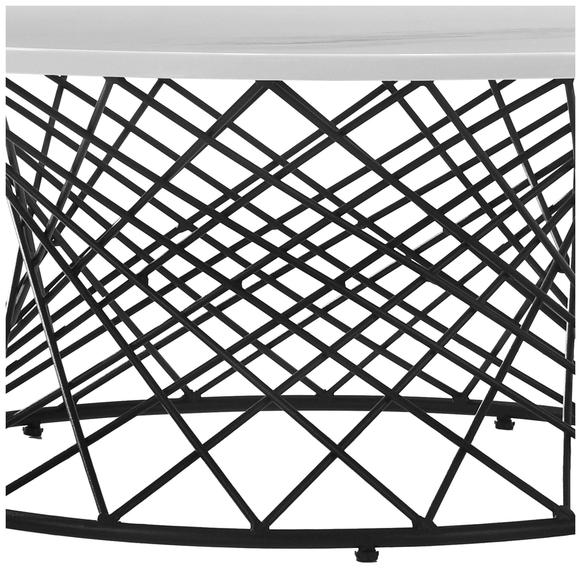 Image 5 Loxley Coffee Table in White Marble and Black Metal more views