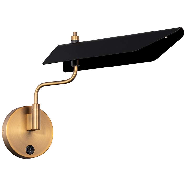 Image 2 Loyd 11"H x 17"W 1-Light Reading Light in Black Aged Brass