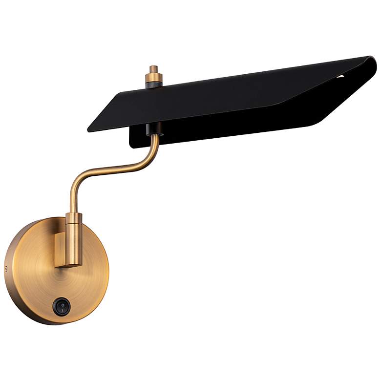 Image 1 Loyd 11 inchH x 17 inchW 1-Light Reading Light in Black Aged Brass