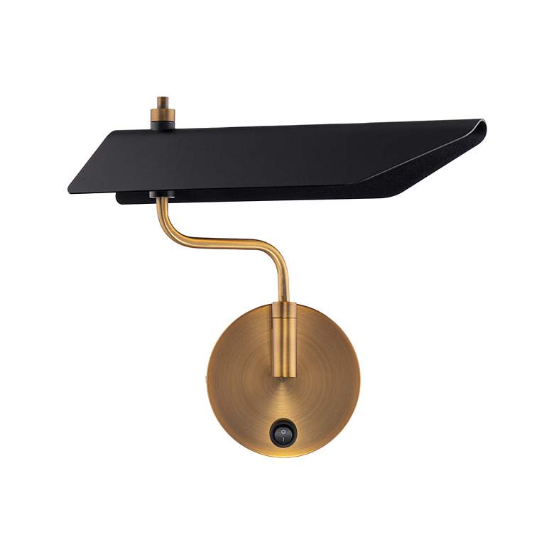 Image 3 Loyd 11"H x 17"W 1-Light Reading Light in Black Aged Brass more views