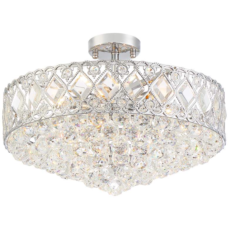 Lozano 20&quot; Wide Chrome and Crystal 8-Light Ceiling Light
