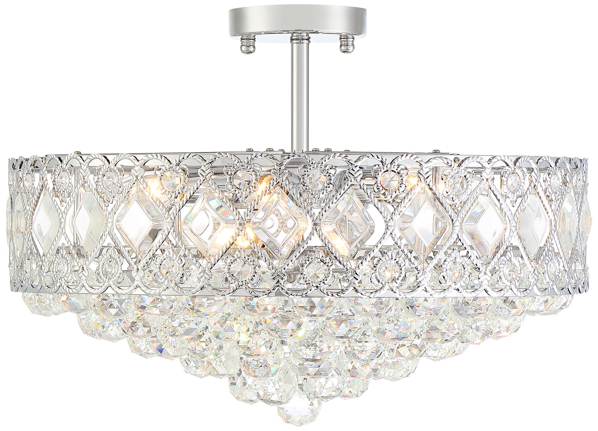 Lozano 20" Wide Chrome and Crystal 8Light Ceiling Light 64W97