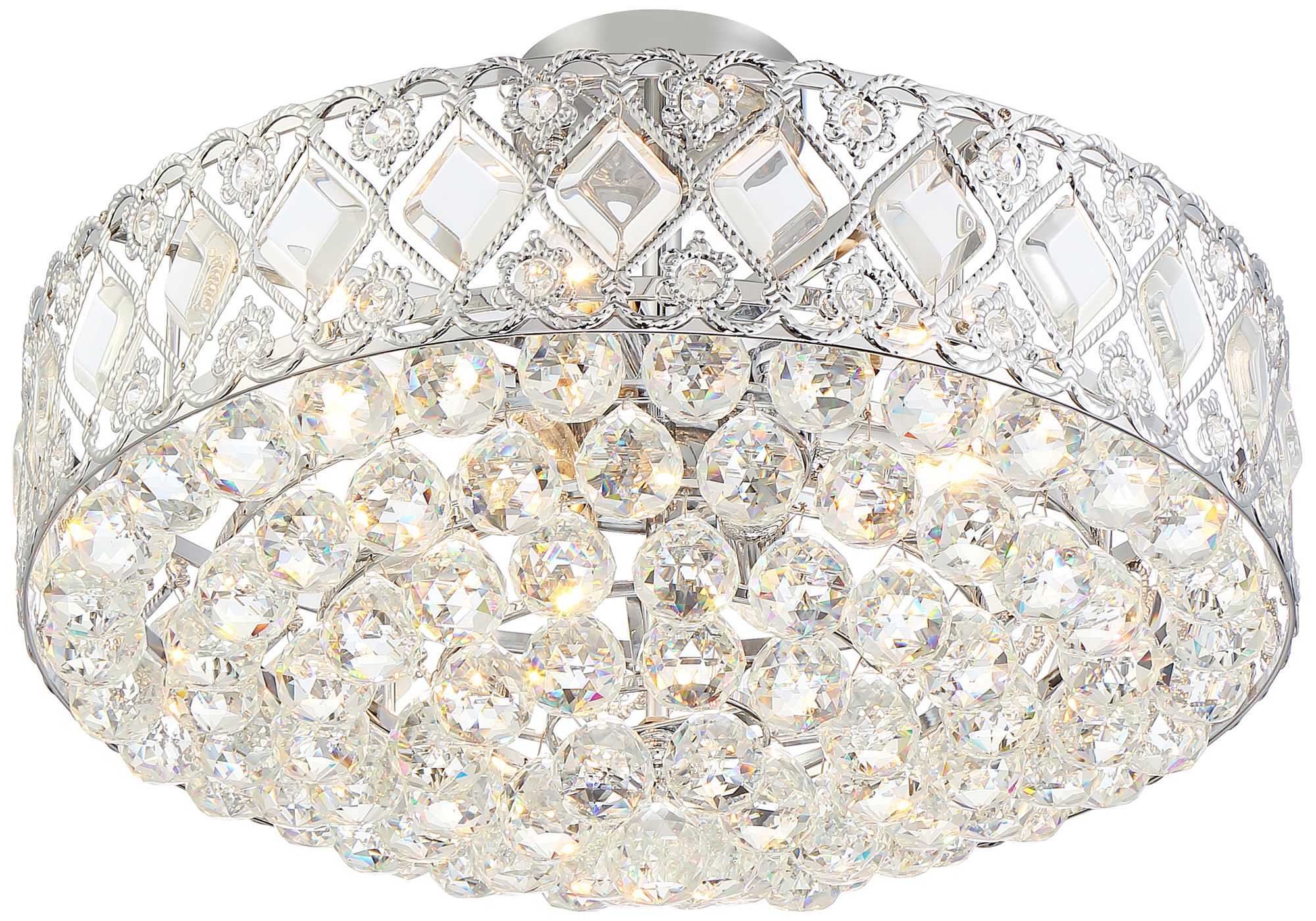 Lozano 20" Wide Chrome and Crystal 8Light Ceiling Light 64W97