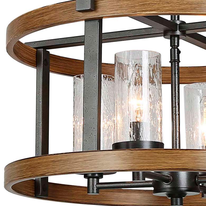 Image 3 Lratrispimh 18"W Weathered Rust and Pine 4-Light Chandelier more views