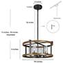 Lratrispimh 18"W Weathered Rust and Pine 4-Light Chandelier