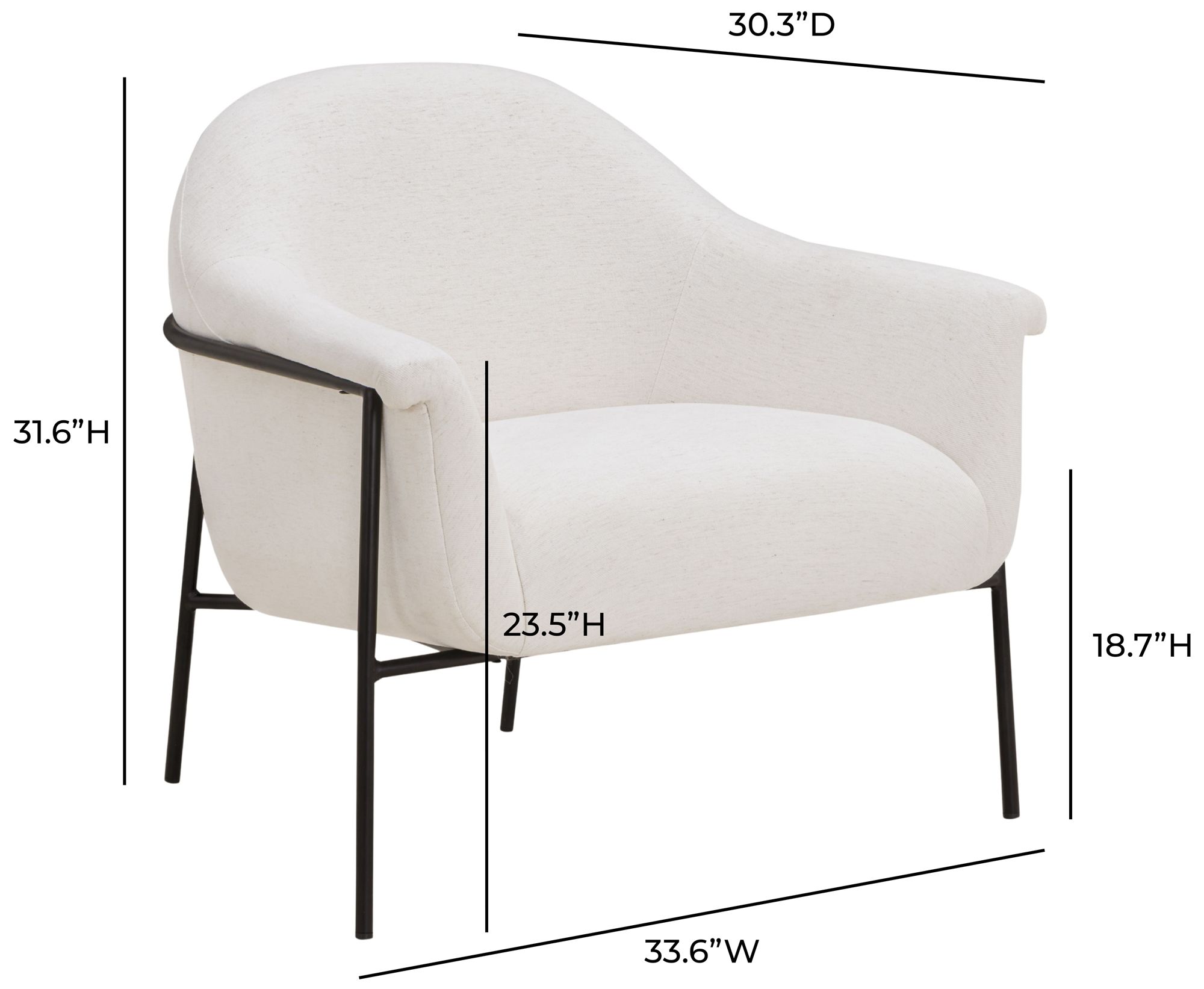 Image 7 Lua Cream Chenille Accent Chair more views