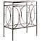 Luano 24" Wide Antique Silver and Glass End Table
