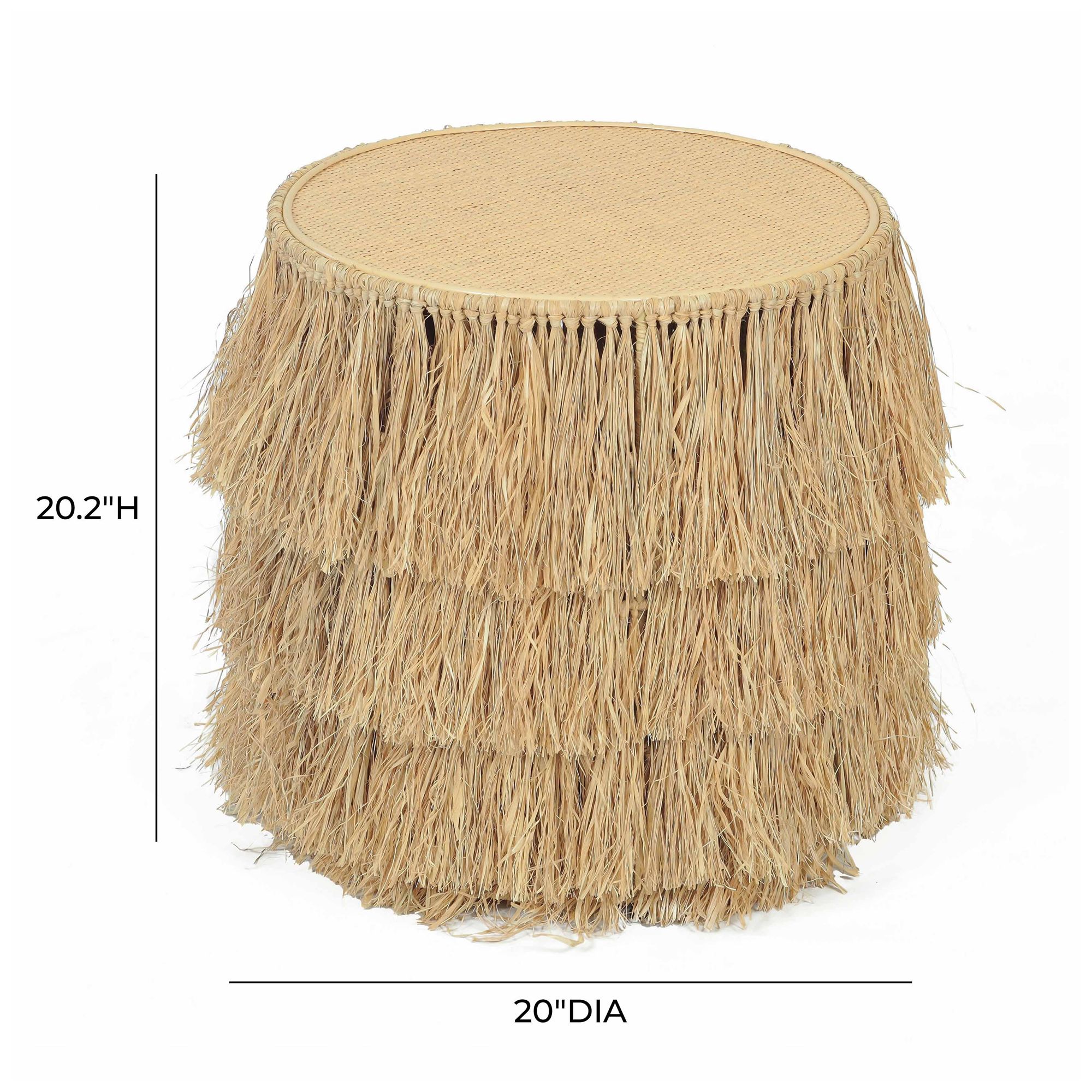 Image 7 Luau Natural Rattan Round End Table more views