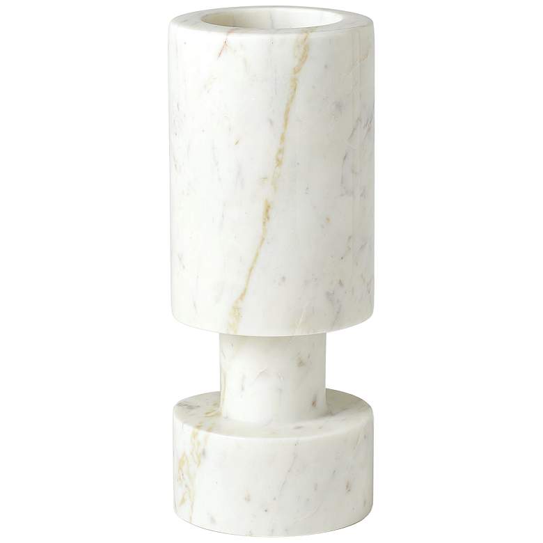 Image 1 Luc 15 inch High White Marble Decorative Vase