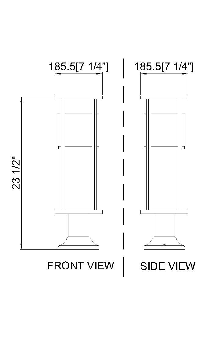 Luca 1 Light Outdoor Pier Mounted Fixture in scene