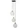 Luca 11.8" Adjustable Clear Glass Globes Nickel Metal Triple Pendant