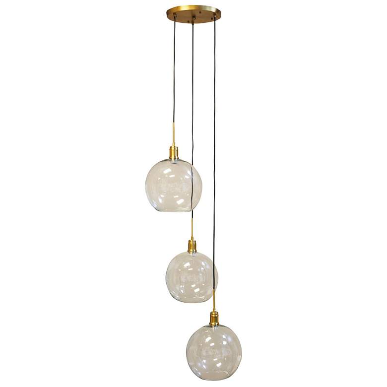 Image 1 Luca 11 3/4" Wide Polished Brass Multi-Light Pendant