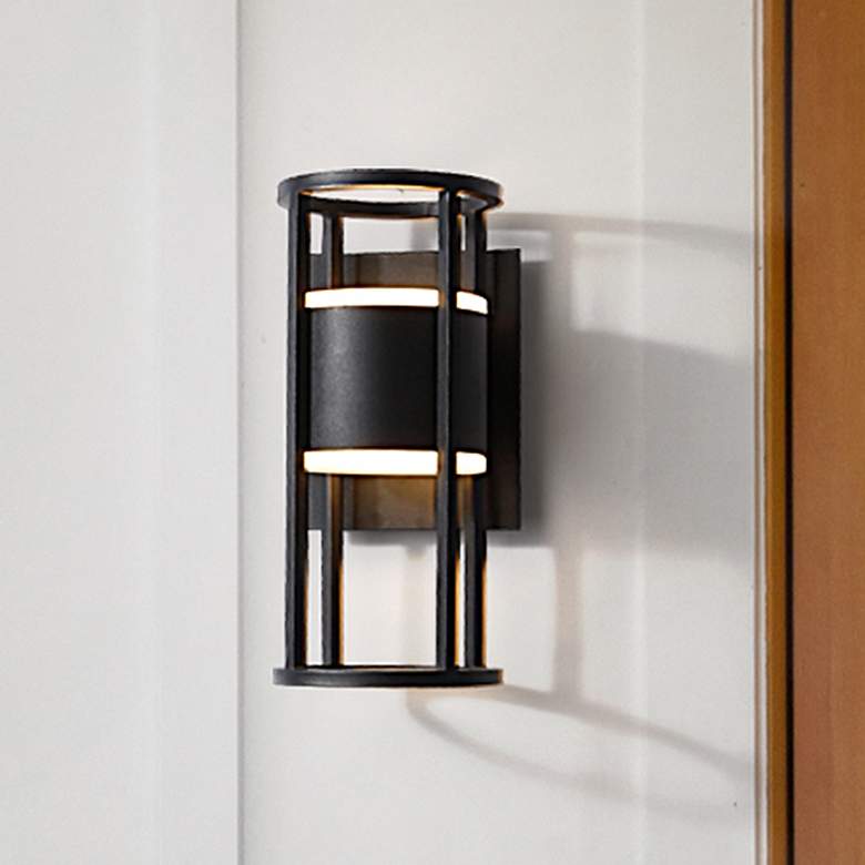 Image 1 Luca 12" High Black LED Outdoor Wall Light