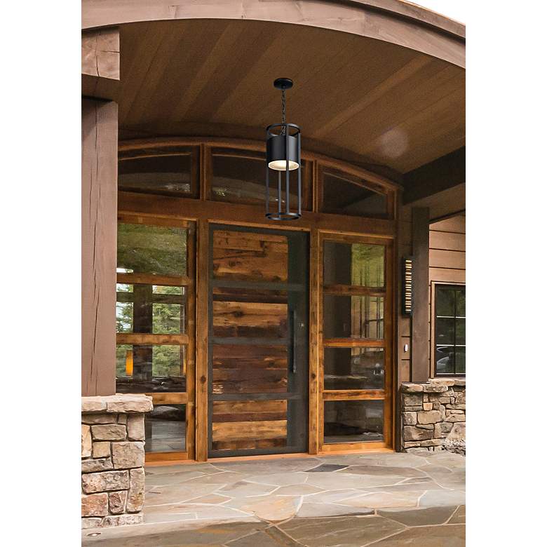 Image 3 Luca 24" High Black LED Outdoor Hanging Light more views