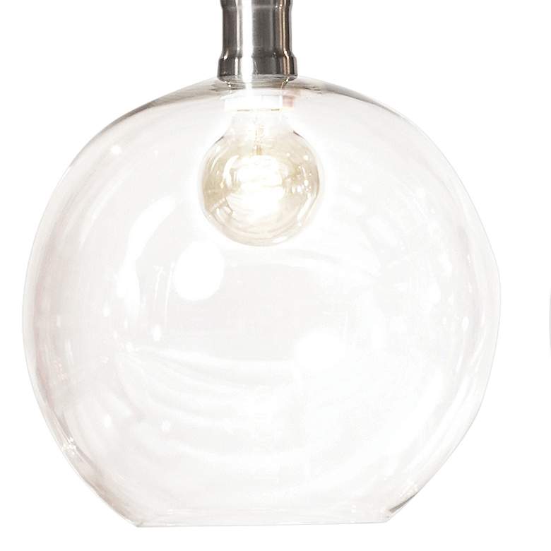 Image 2 Luca 37.5" Wide 3 Light Nickel Pendant With Clear Glass Globe Shades more views