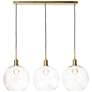 1_Luca 37 1/2" Wide Polished Brass Three-Light Linear Pendant