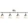 Luca 4-Light Satin Nickel Opal White Shades Track Fixture