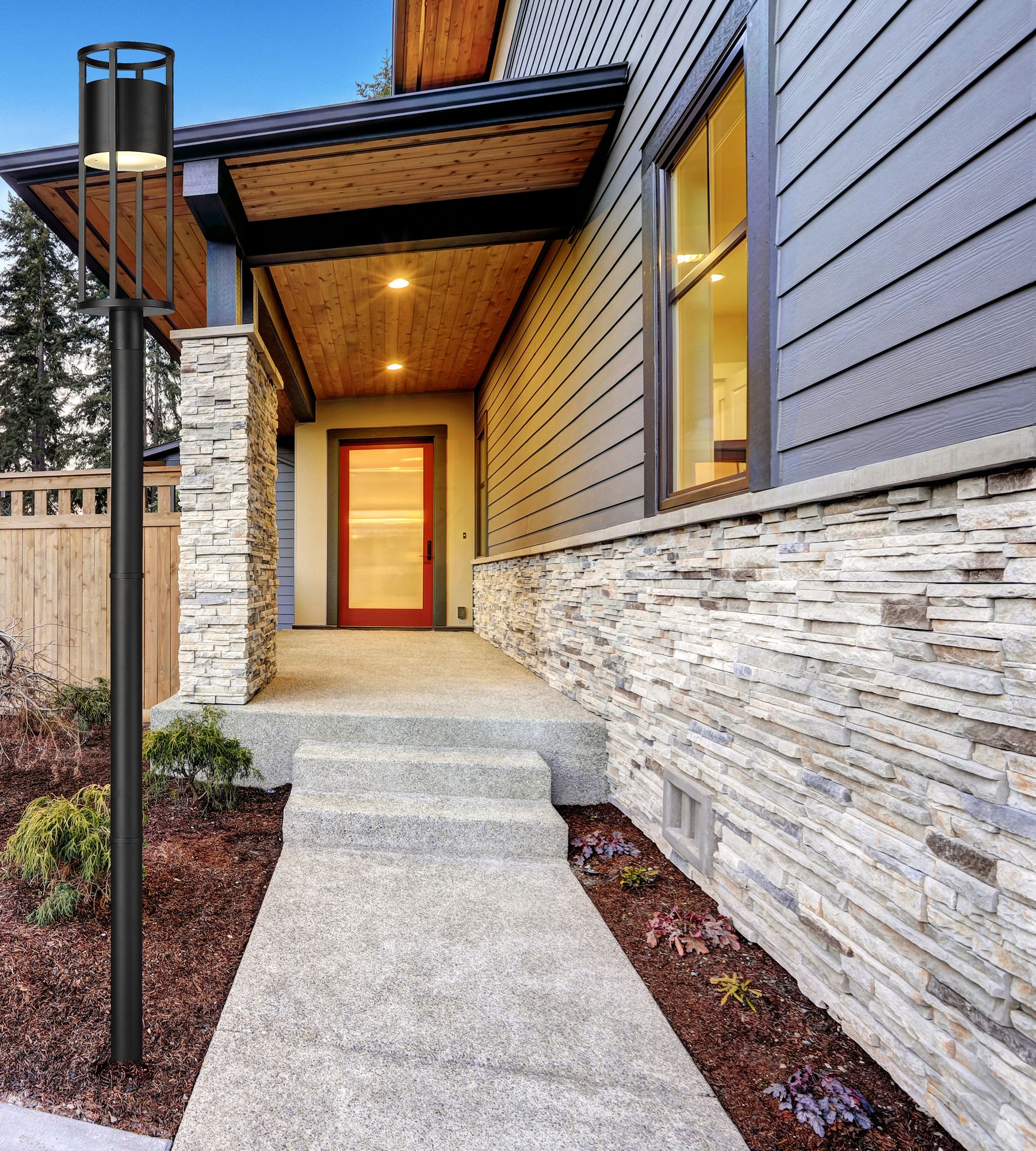 Image 3 Luca by Z-Lite Black 101.51 inch LED 1 Light Outdoor Post Mounted Fixture more views