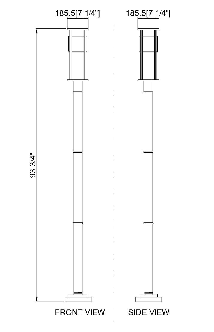 Luca by Z-Lite Black 101.51 inch LED 1 Light Outdoor Post Mounted Fixture