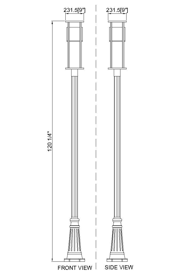 Luca by Z-Lite Black 115.75 inch LED 1 Light Outdoor Post Mounted Fixture