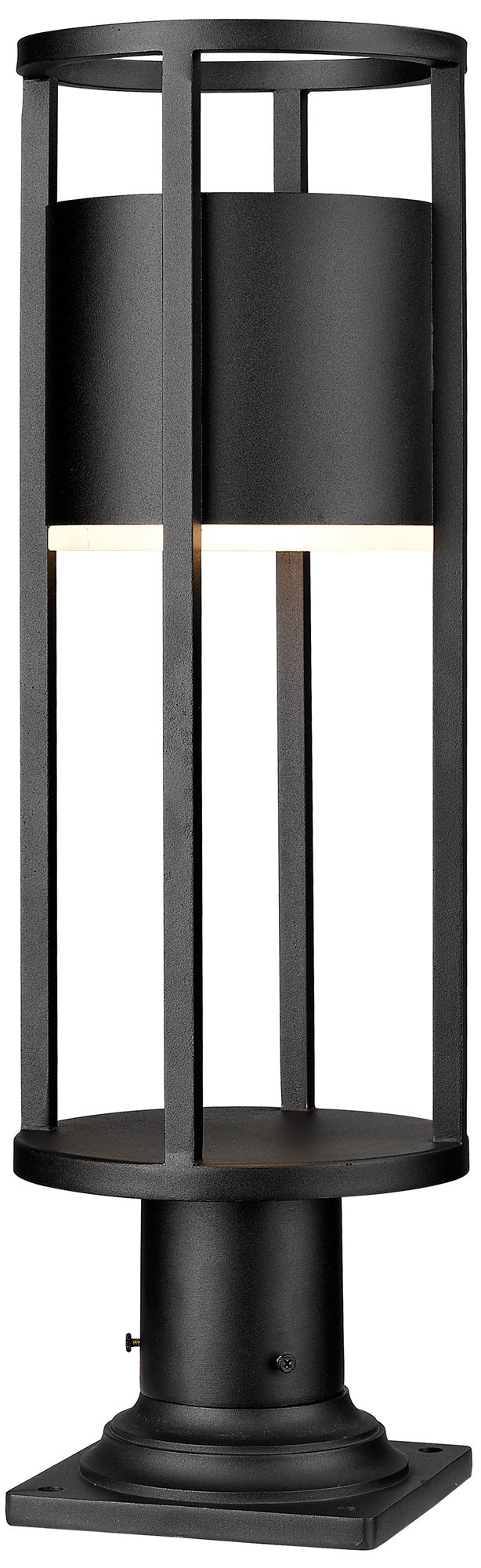 Luca by Z-Lite Black 23.75 inch LED 1 Light Outdoor Pier Mounted Fixture