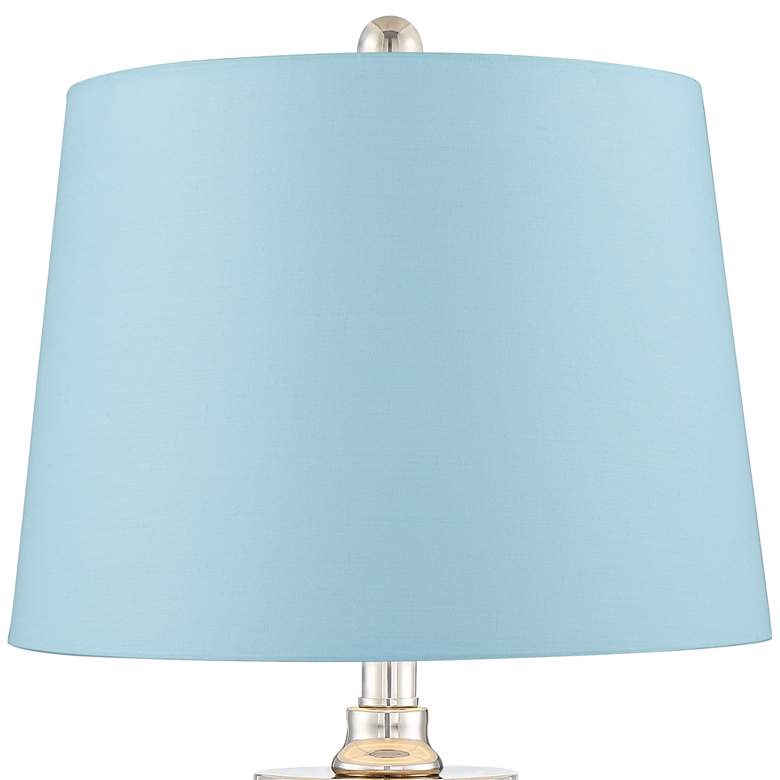 Image 2 Luca Chrome and Glass Blue Hardback USB Table Lamps Set of 2 more views