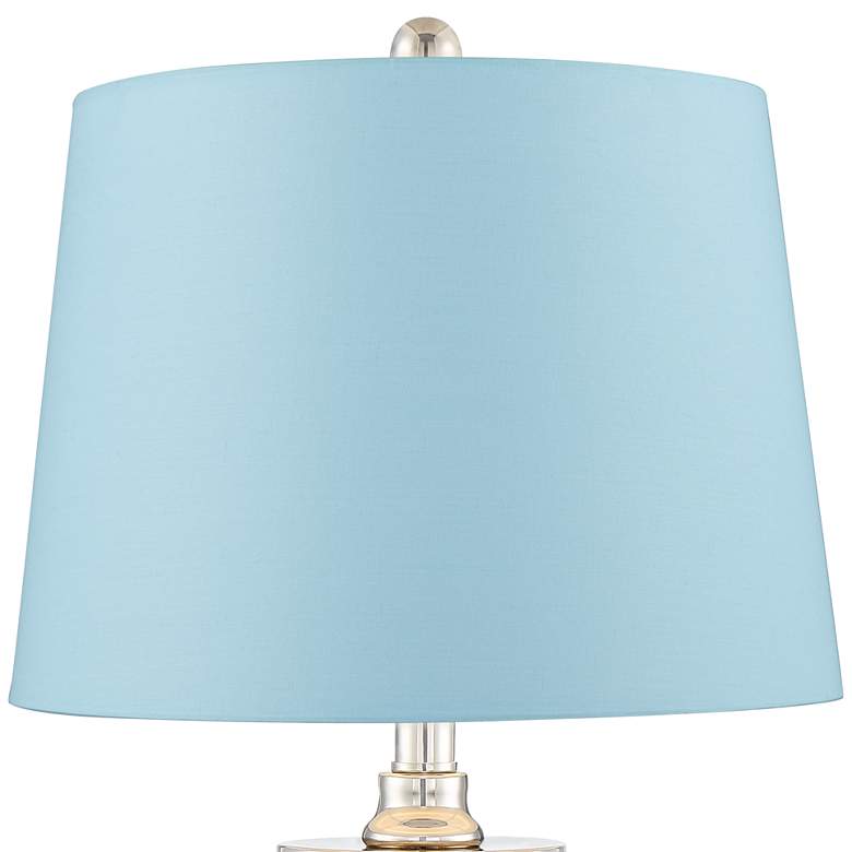 Image 2 Luca Chrome and Glass Blue Hardback USB Table Lamps Set of 2 more views