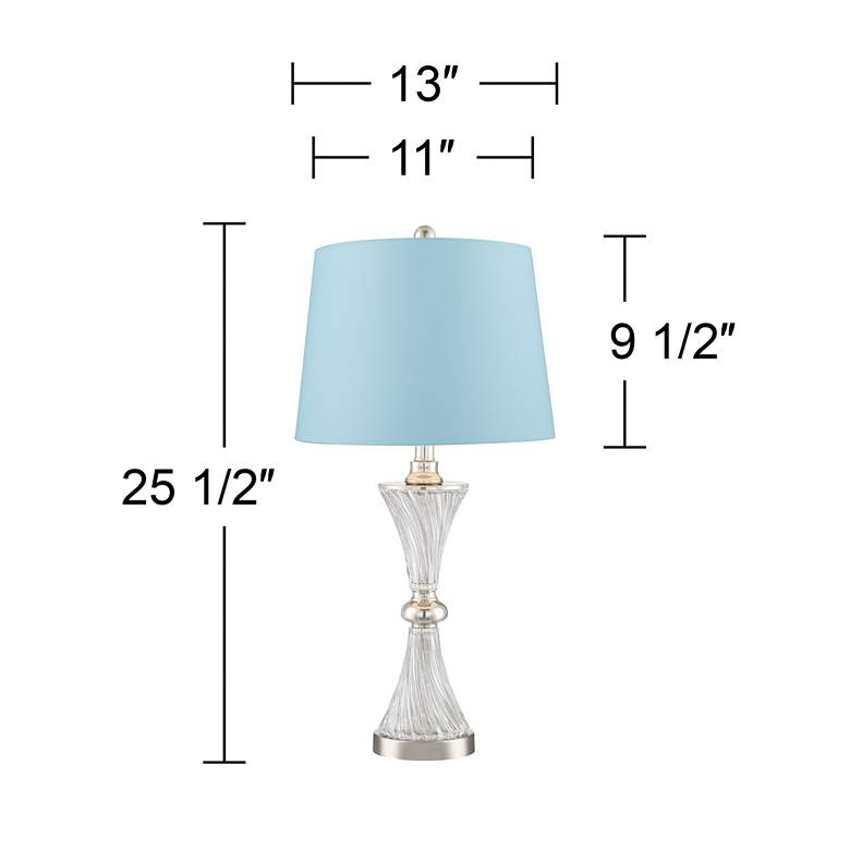 Image 7 Luca Chrome and Glass Blue Hardback USB Table Lamps Set of 2 more views