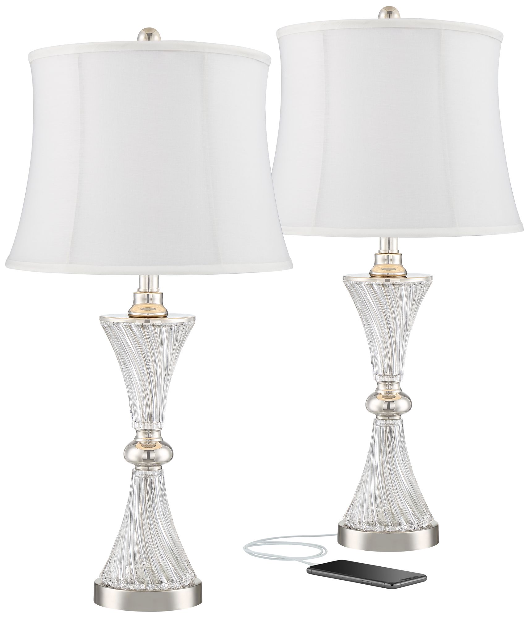 glass lamp with cream shade