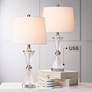 Watch A Video About the Luca Chrome and Glass Modern USB Table Lamps Set of 2
