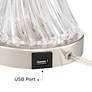 Watch A Video About the Luca Chrome and Glass Modern USB Table Lamps Set of 2
