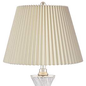 Image2 of Luca Chrome and Glass USB Table Lamps with Ivory Pleat Shades Set of 2 more views