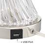 Luca Chrome Glass Black Shade Table Lamps with USB Port Set of 2