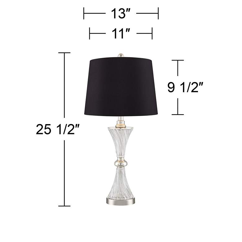 Image 7 Luca Chrome Glass Black Shade Table Lamps with USB Port Set of 2 more views