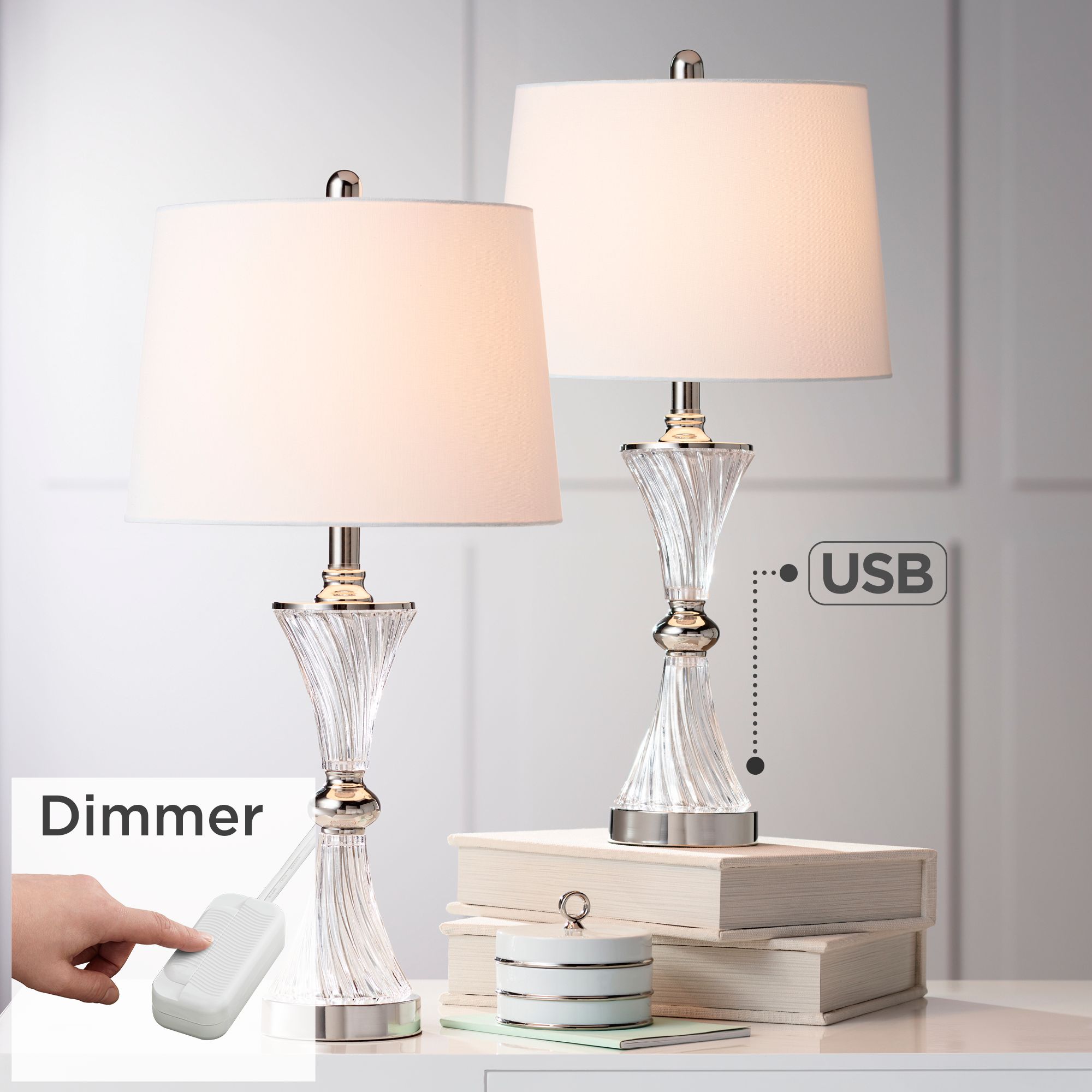 table lamp set with usb port