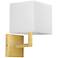 Lucas 10 1/2" High Aged Brass Wall Sconce with White Shade