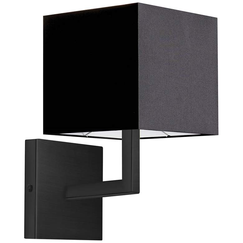 Image 3 Lucas 10 1/2 inch High Matte Black Wall Sconce with Black Shade
