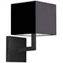 Lucas 10 1/2" High Matte Black Wall Sconce with Black Shade in scene